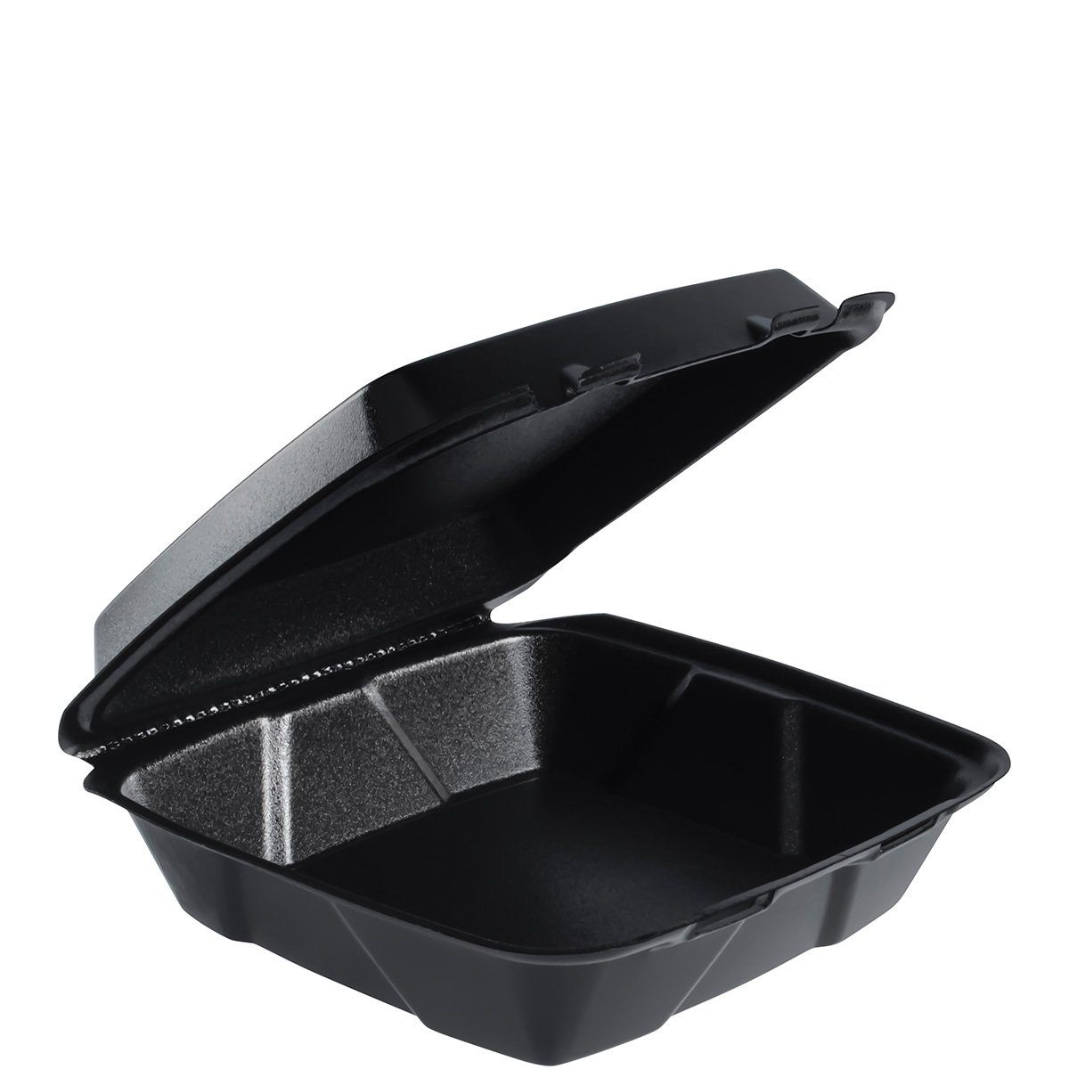 Black Hinged Foam Container 9x9 by AmerCareRoyal